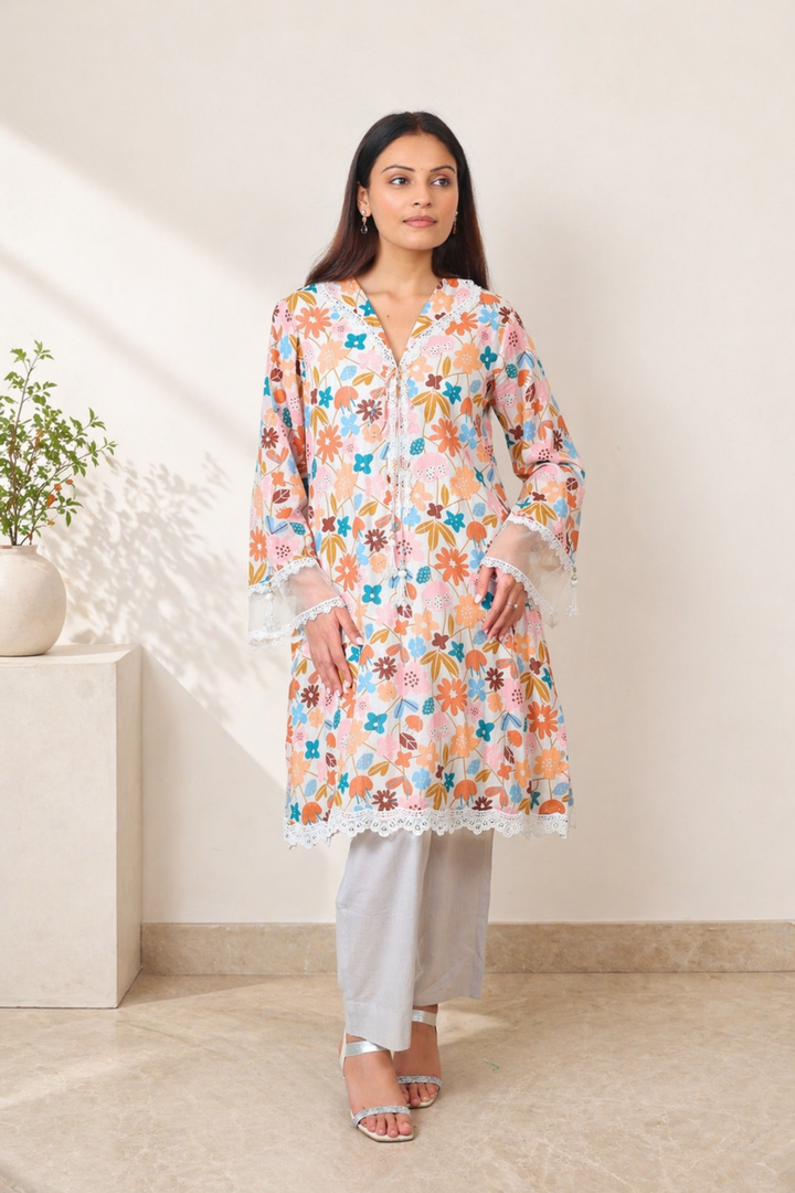 White Bageecha Set