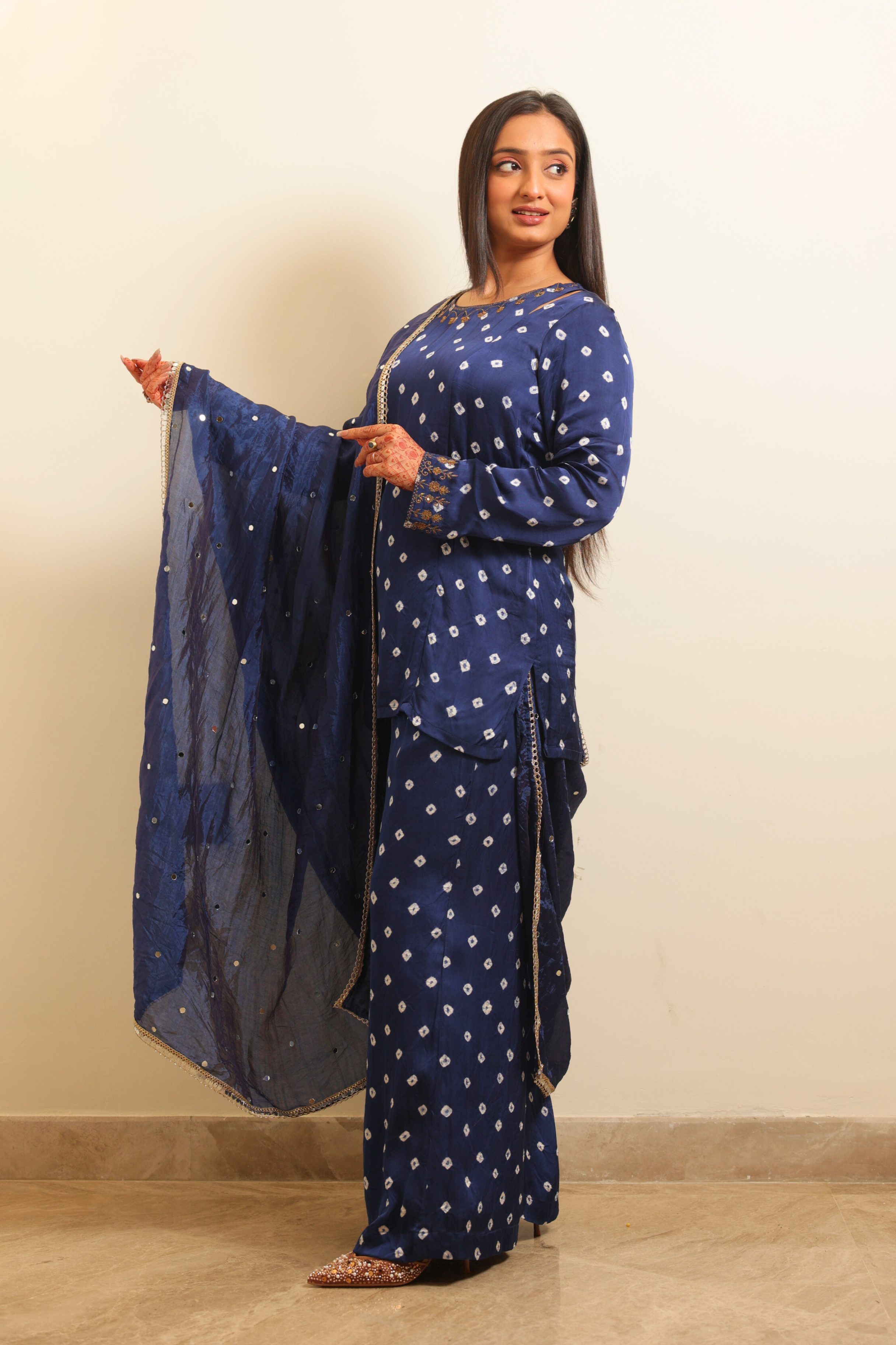 Bandhni Suit with Embroidery