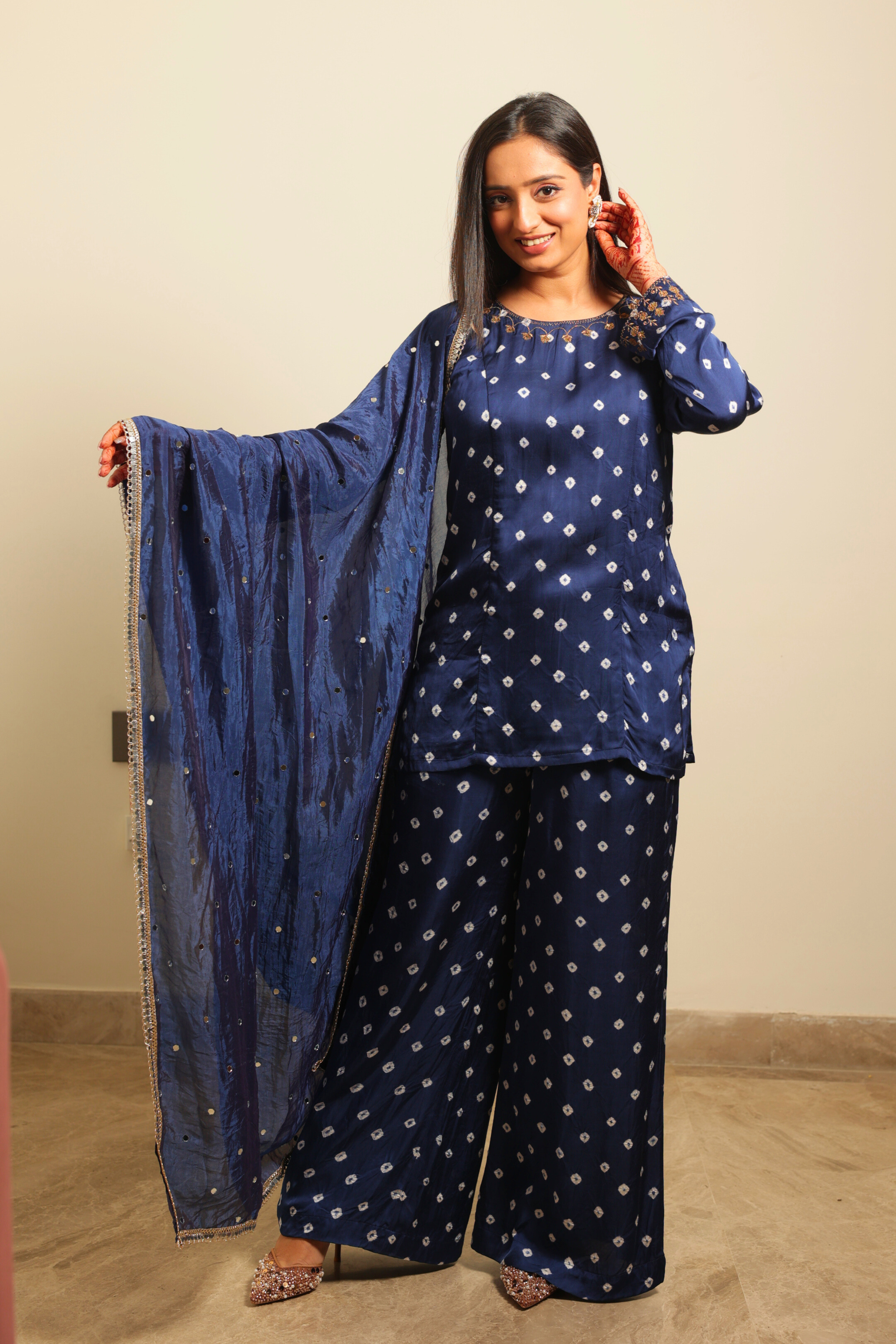 Bandhni Suit with Embroidery
