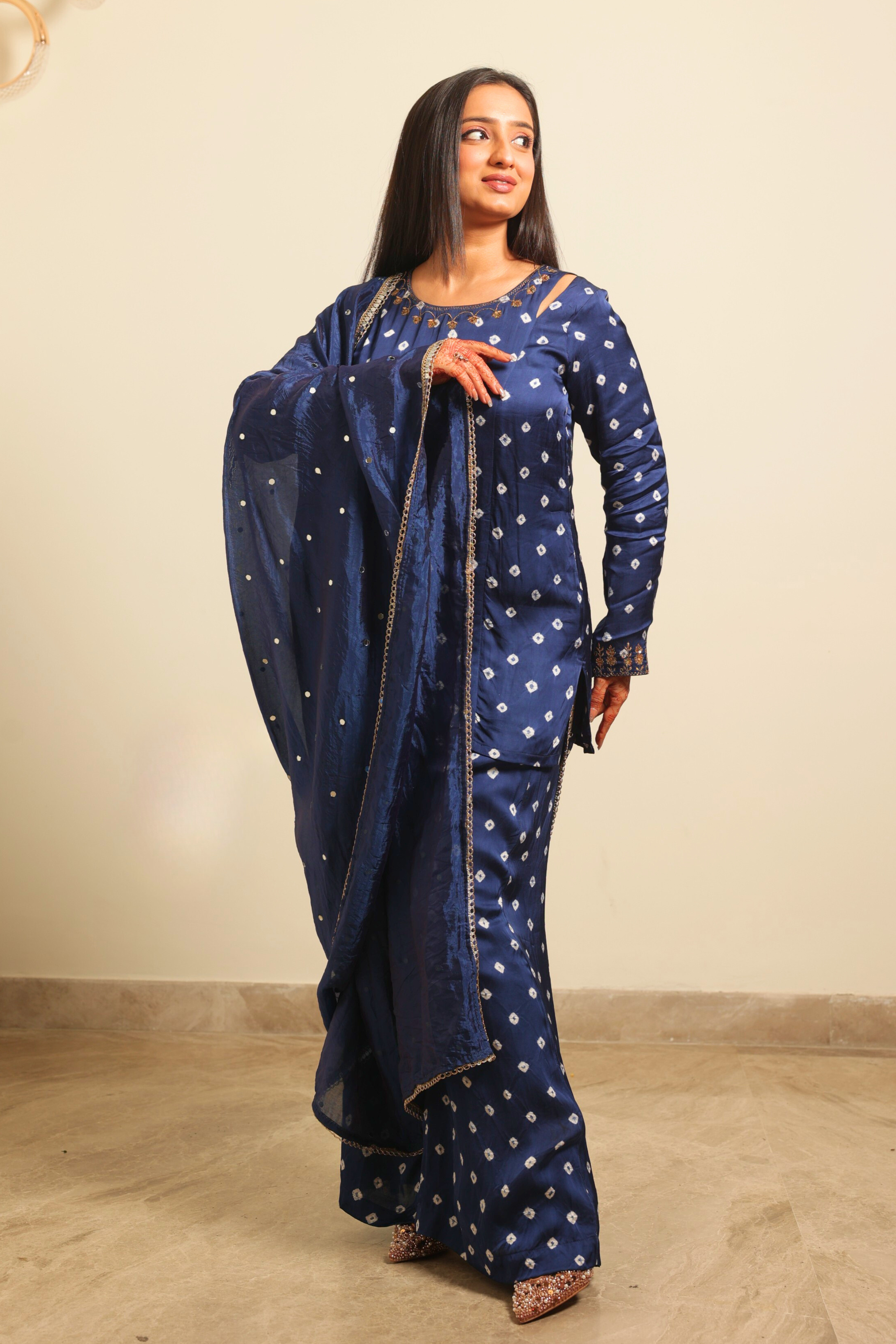 Bandhni Suit with Embroidery