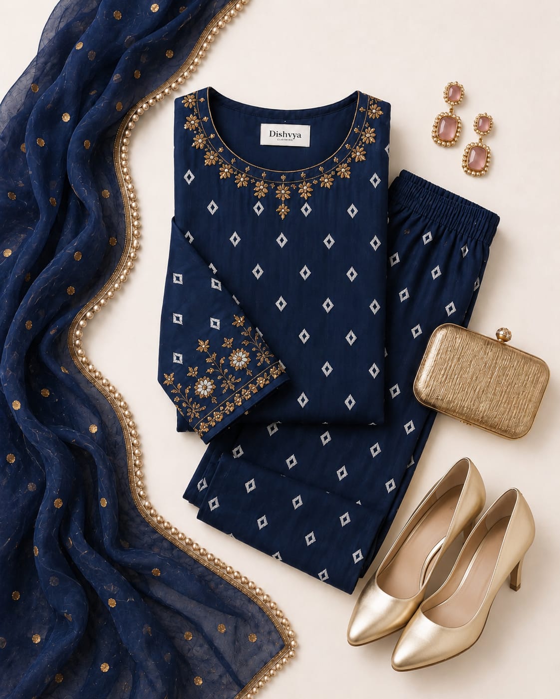 Bandhni Suit with Embroidery
