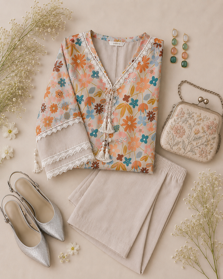 White Bageecha Set